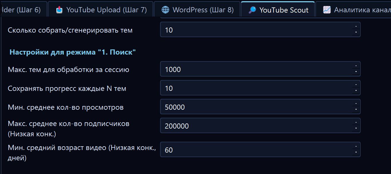 Настройки Scout