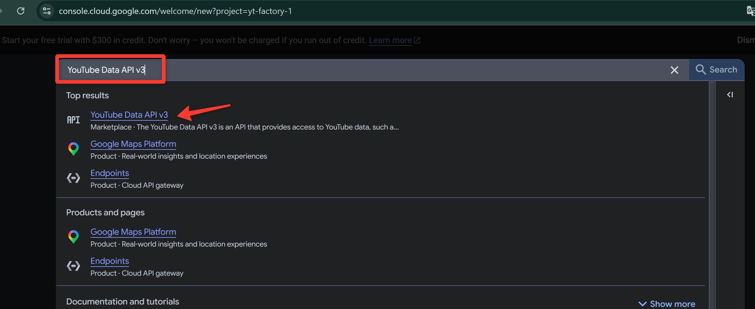 Enabling YouTube Data API v3